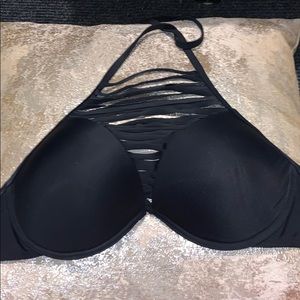 Strappy Push Up Halter Bikini Top